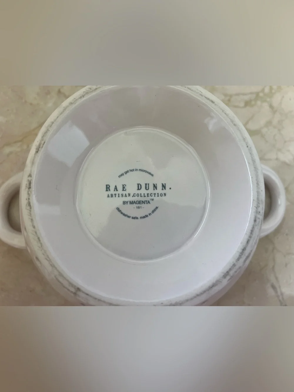 Rae Dunn FRESH Colander Ceramic White Black Strainer Berry Fruit Kitchen Bowl